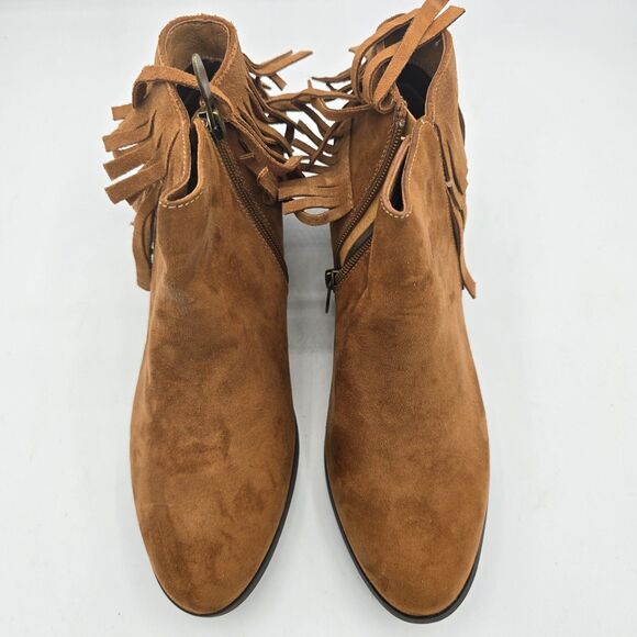 Jessica Simpson Women’s Size 5 Brown Leather Ankle Boots with Heels New - Picture 4 of 9